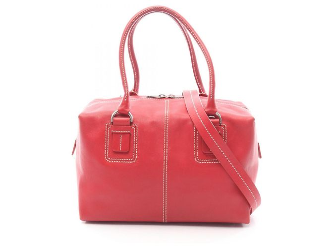 Sac à main cabas Tod's en cuir rouge