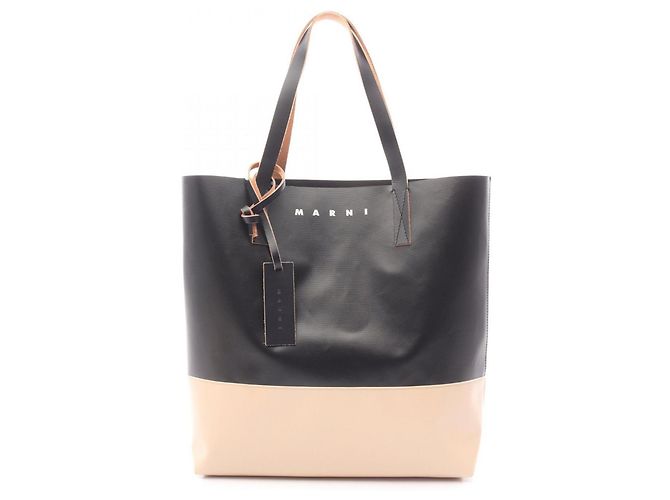 Sac cabas Marni Tribeca Noir Beige