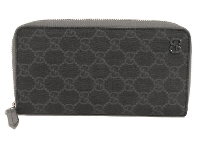 Gucci GG Supreme Long Wallet Brown Black