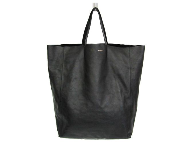 Céline Borsa Tote in pelle da donna Celine Cabas Horizontal Nero