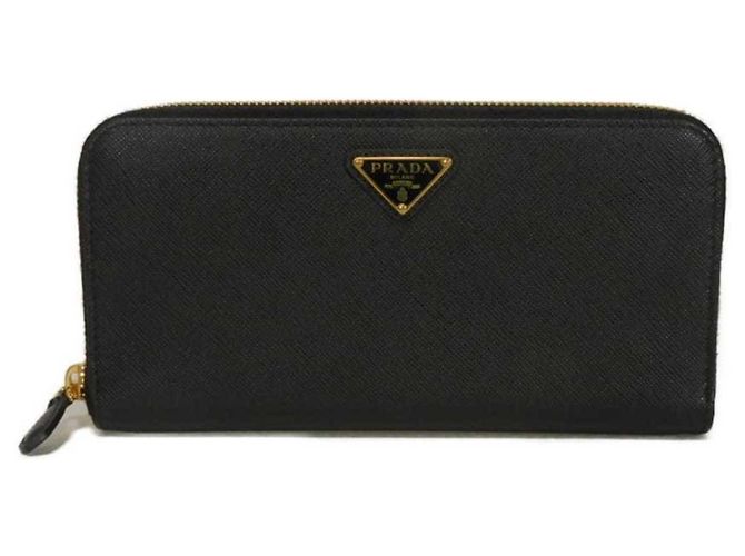 Prada Saffiano Black Long Wallet