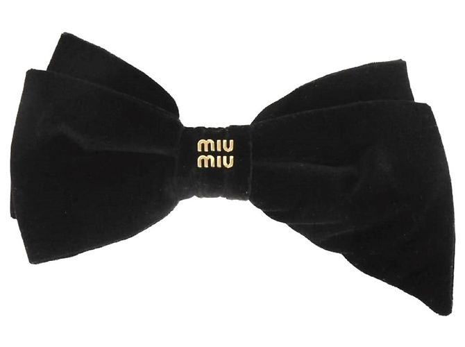 Fermi per capelli Miu Miu in velluto con fiocco Nero