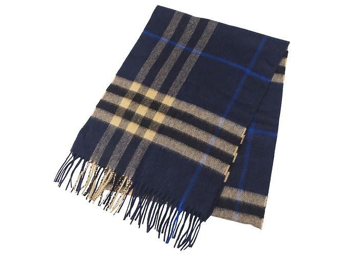 Burberry Kaschmir-Stola Beige Marineblau