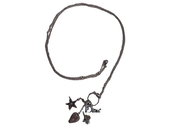 Autre Marque Colar Christian Dior com pingentes Prata