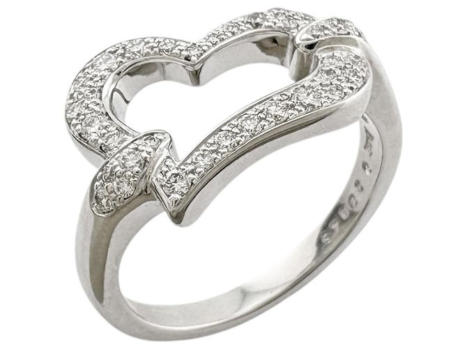 Anel Aliança Coração Piaget em Ouro Branco 18K