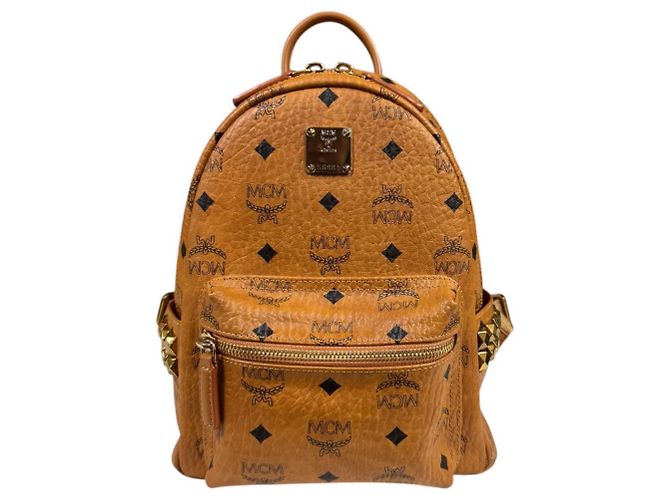 MCM Stark Mini Visetos Backpack Brown