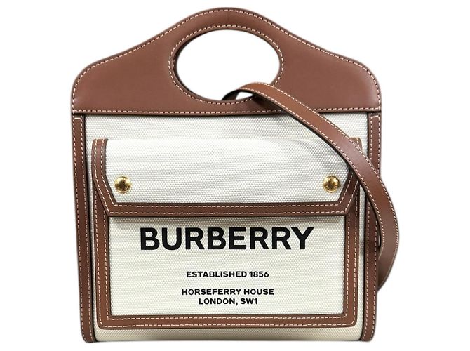 Borsa a tracolla Burberry Logo Pocket Marrone Bianco