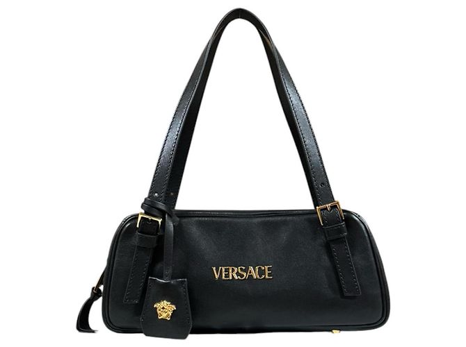 Sac Bowling Versace Tag en Nappa Noir