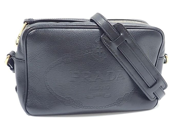 Borsa a tracolla Prada Nero in pelle nera Marrone