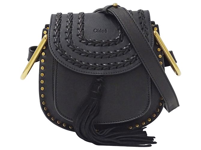 Mini mala de mão Chloé Hudson em couro Preto