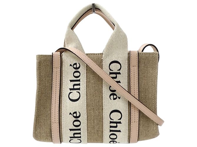 Sac à main Chloé en toile beige rose