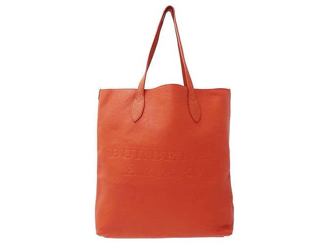 Bolsa de mão Burberry em couro laranja