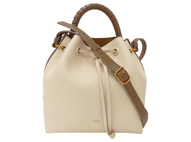 Bolsa de couro Chloé Marcie Marrom Cru