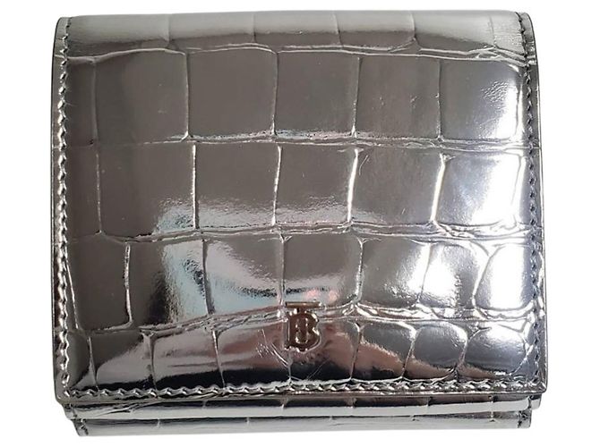 Cartera bi-fold para mujer Burberry en Silver Plata