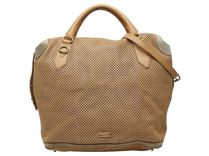 Borsa a tracolla Burberry in vitello beige