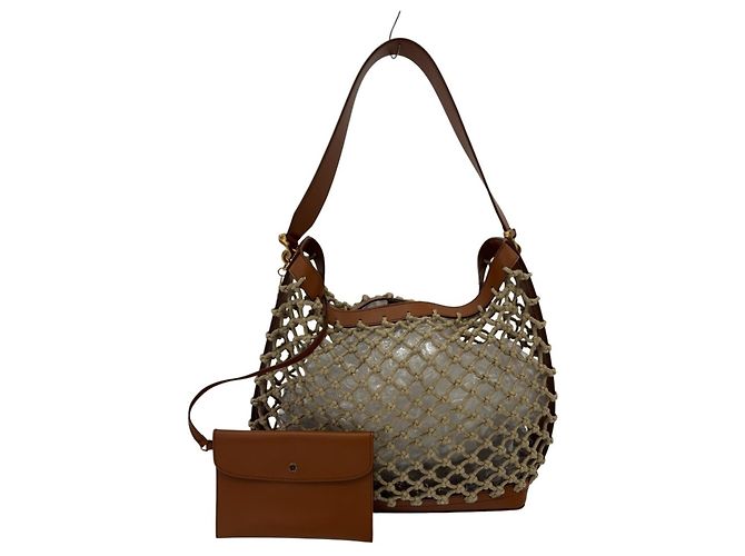 Stella Mc Cartney Stella McCartney Eco Knotted Mesh Tote Bag Braun