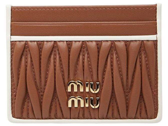 Miu Miu Matelassé Visitenkartenetui Braun Weiß