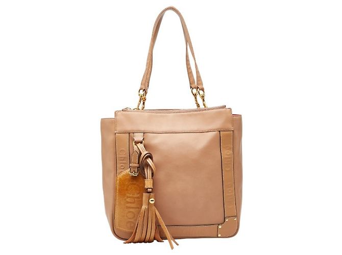 Chloé Chloe Eden Shoulder Bag Tote Beige