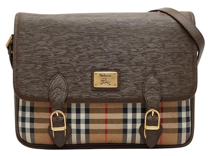 Borsa a tracolla Burberry Nova Check Shadow Horse Marrone Beige
