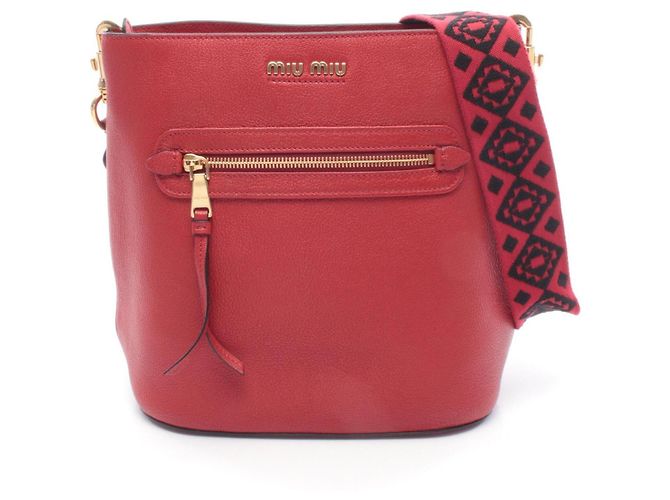 Borsa a tracolla Miu Miu Madras Rosso
