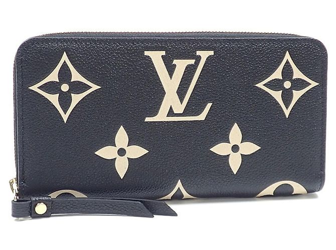 Louis Vuitton Monogram Empreinte Langbeutel Schwarz Beige