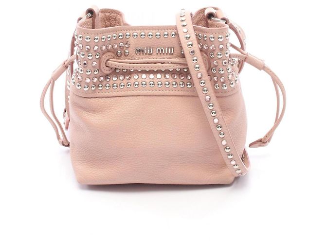 Borsa a secchiello Miu Miu Madras Crystal Rosa