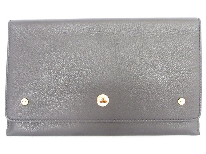 Burberry Leder-Clutch Schwarz