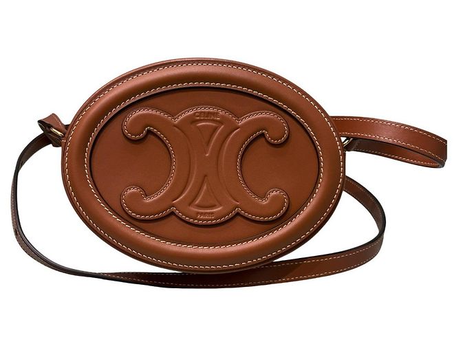Céline Pouch Ovale Celine Triomphe Marrone