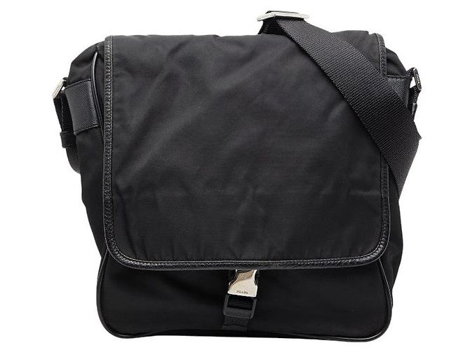 Sac bandoulière Prada avec logo triangle Noir