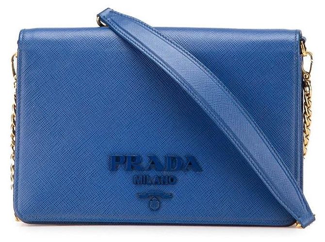 Prada Chain Shoulder Wallet Blue