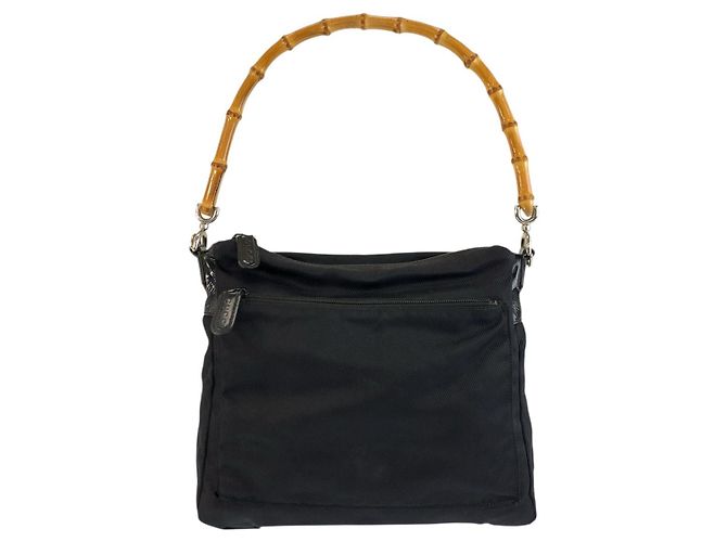 Borsa a tracolla Gucci Bamboo Nero