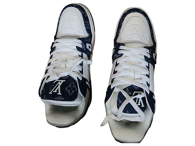 Louis Vuitton LV Trainer Sneaker Denim Weiß Blau