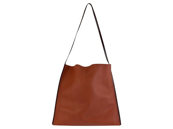 Borsa Tote a Spalla Jil Sander Marrone