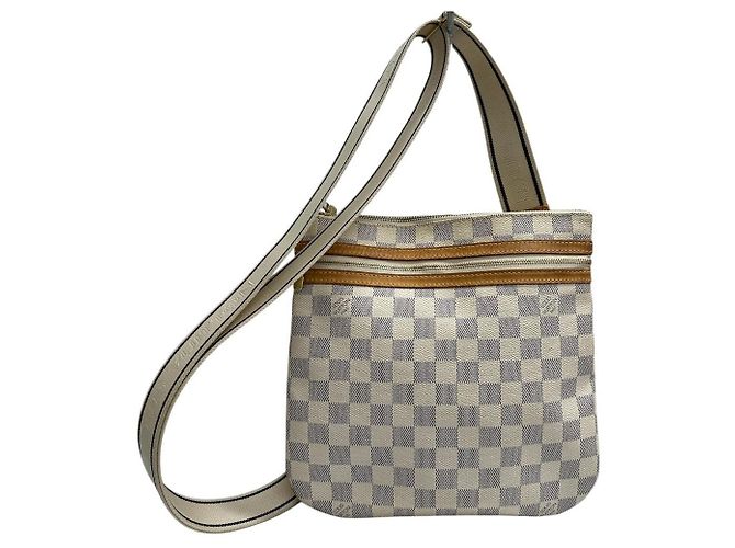 Bolsa de Ombro Louis Vuitton Damier Azur Branco