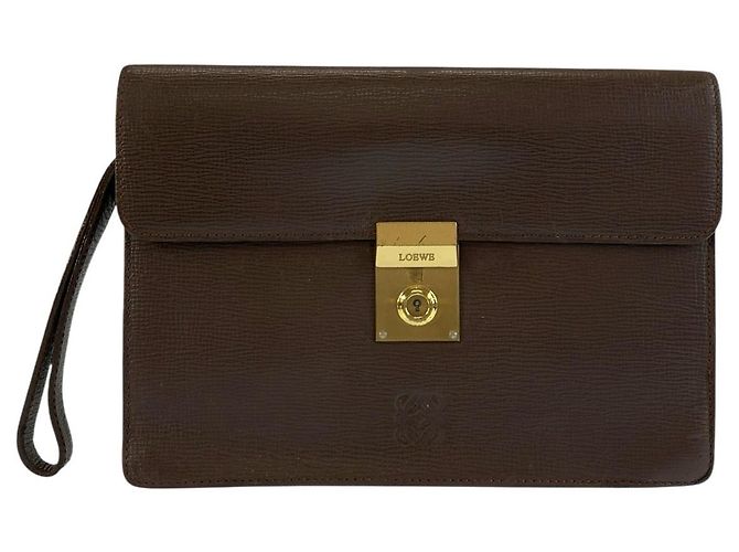 Borsa a pochette Loewe Anagram Marrone