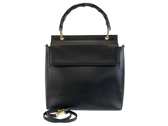 Bolsa de Ombro Gucci Bamboo Preto