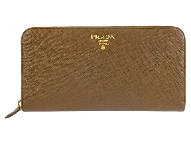 Prada Saffiano Langbörse Braun
