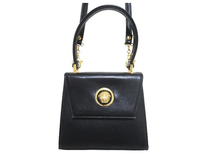 Medusa Bolso de mano Versace Vintage con asa superior Negro