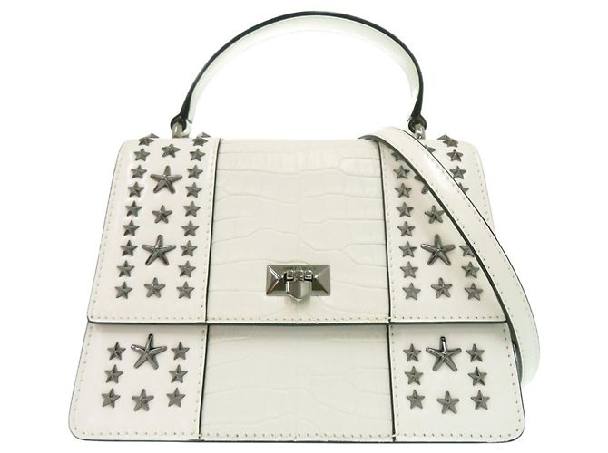 Jimmy Choo Star Studded Pixie Top Handle Bag Weiß
