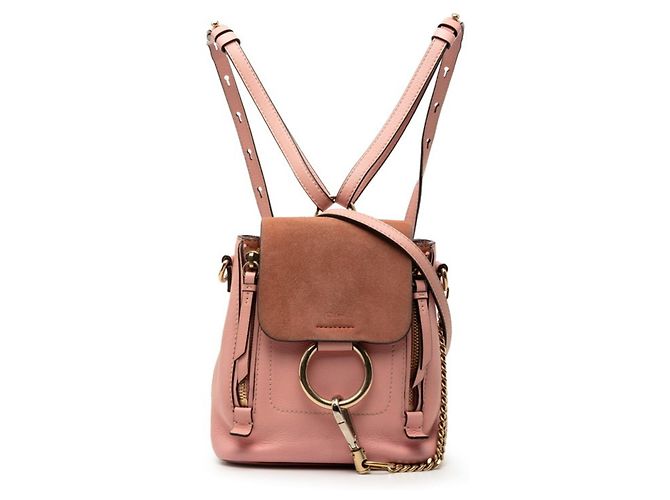 Chloé Chloe Faye Sac à dos/Sac à main 2-Way en cuir daim rose