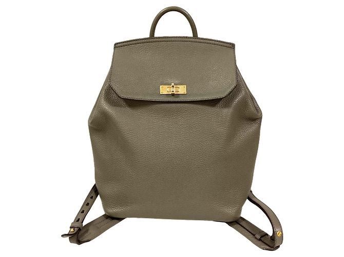 BALLY Bahira Turnlock Leder-Rucksack Grau
