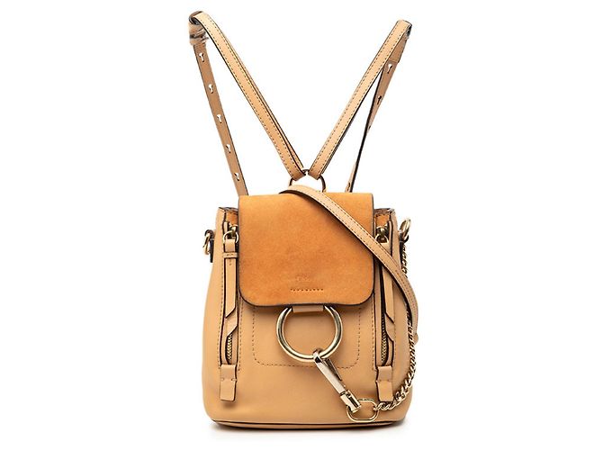 Chloé Faye 2-Way Backpack/Handbag Beige Grey