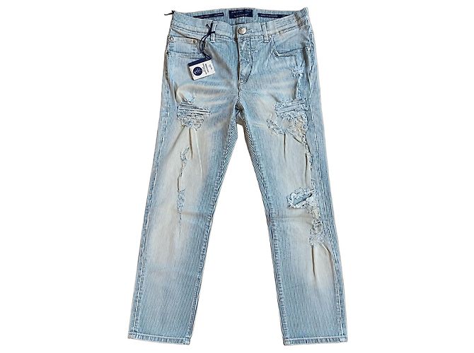 Jacob Cohen Vaqueros Jacob Cohën Kimberly Slim COMF Rayas Azules - T27 Blanco