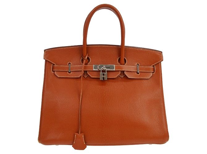 Hermès Hermes Birkin Brown Chevre de Coromandel with Gold Hardware 35 Marron