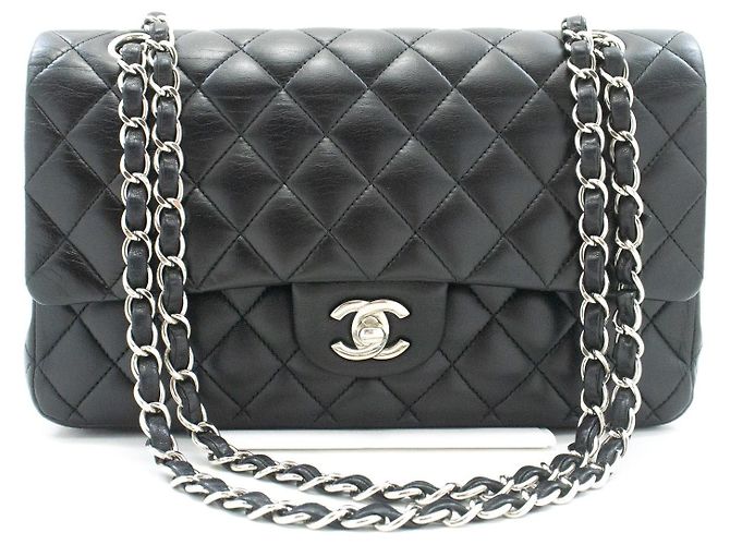 Chanel Classic Double Flap Quilted Lambskin Medium Nero