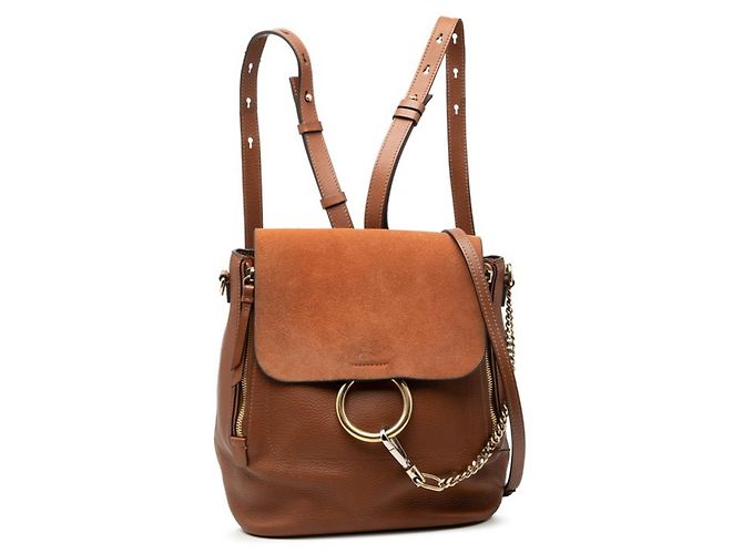 Chloé Chloe Faye Backpack in Brown Leather and Suede
