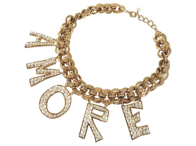 Colar de Pérolas Dolce & Gabbana AMORE Dourado