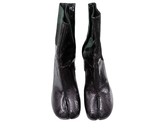 Maison Martin Margiela Maison Margiela Botines Tabi Charol Negro