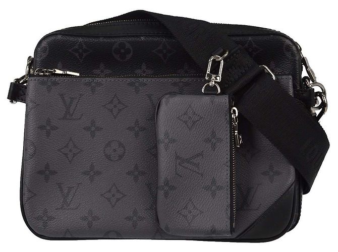 Louis Vuitton Trio Messenger Reverse Monogram Eclipse Canvas Preto