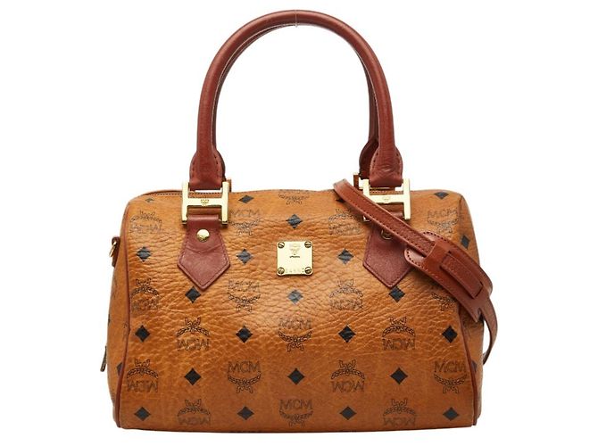 Borsa MCM Visetos Monogram Marrone
